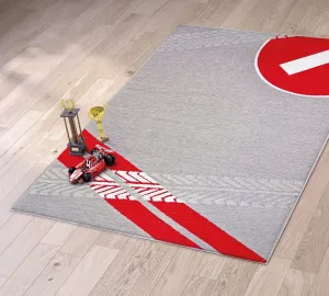 Dywan Racing  - obustronny (115X180cm) szary/biały