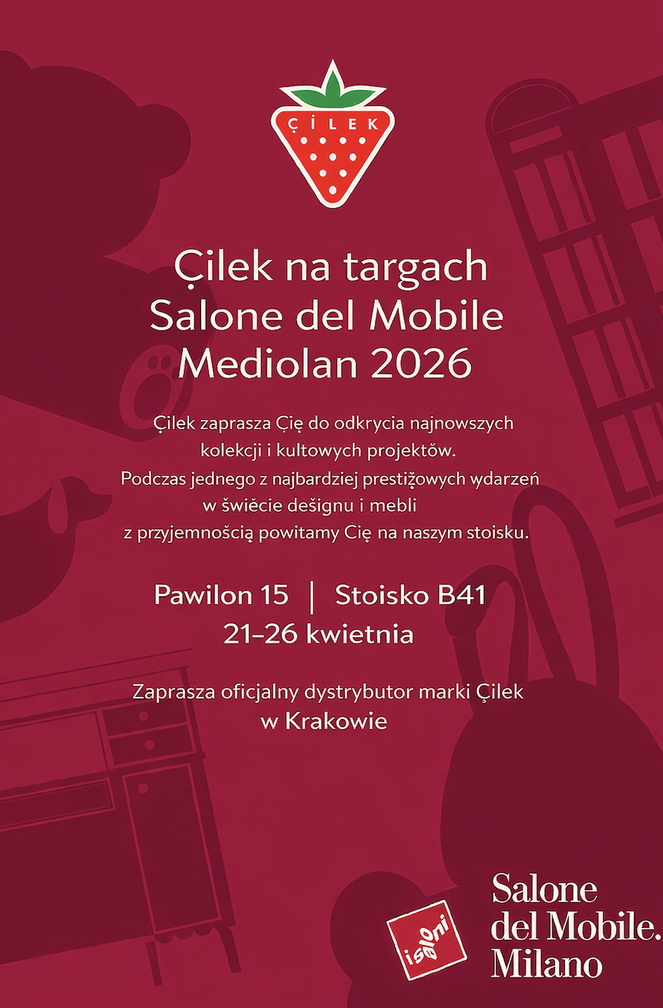Cilek na iSalone del Mobile 2026 – MILANO DESIGN WEEK 2026